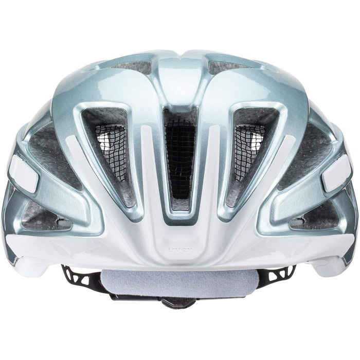 Велосипедний шолом uvex active для жінок і чоловіків, розмір 52-57 см, aqua white, регулювання розміру, можливість LED-підсвітки