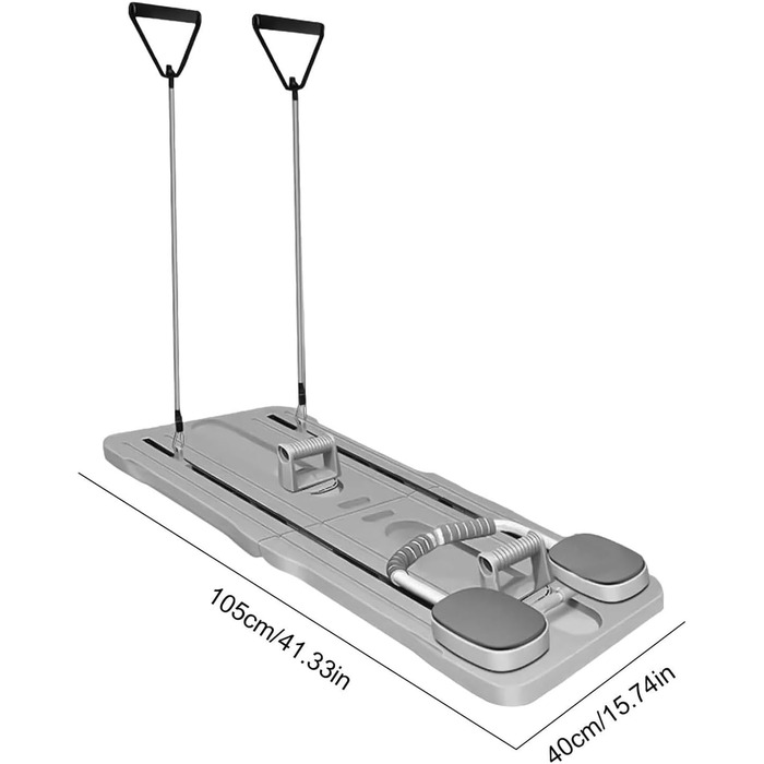 В 1Набір дошок для пілатесу, набір реформаторів для пілатесу, ручки для віджимань Планка тренажер Ab Roller, Mute, Опорна подушечка, Pilates Розсувна дошка для живота для дому Тренажери сірий, 6