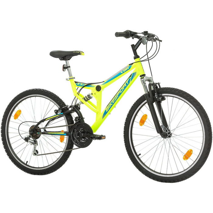 Велосипед MTB Mountain Bike Повністю підвісний 26-дюймовий Bikesport Parallax Shimano 18 Speed Neon Green