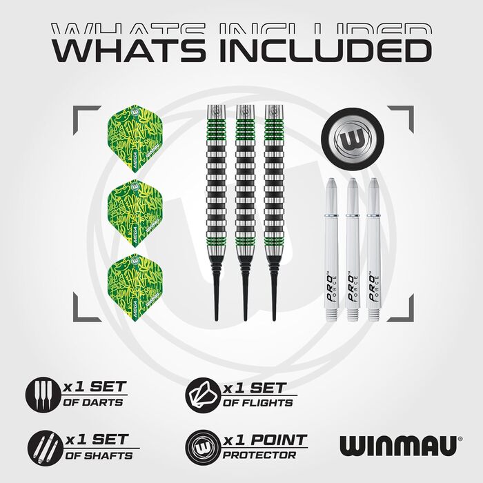 Набір вольфрамових виробів WINMAU Darts Advance 500 з прольотами (22G)