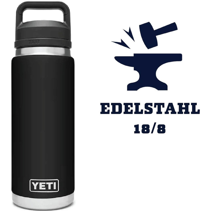Термобутилка YETI Rambler з кришкою Chug, чорна, 760 мл