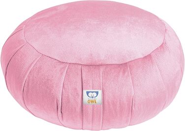 Подушка для медитації сенсорної сови Zafu Yoga Cushion оксамит 100 м'який оксамит гречана оболонка наповнювач кругла висота сидіння 18 см 35 лаванда (baby pink)