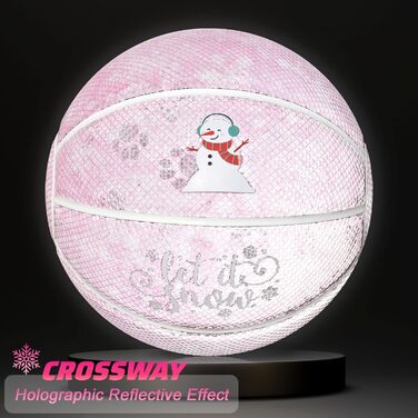 Світний персоналізований голографічний баскетбольний м'яч CROSSWAY, розмір 5, для підлітків, дівчат, хлопців, жінок і чоловіків, для гри в залі та на вулиці, 27,5'', подарунок