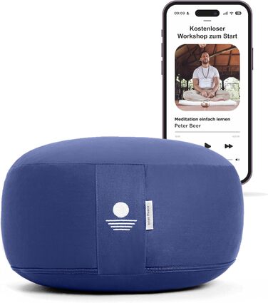 Подушка для медитації Inner Peace Yoga Cushion виготовлена зі 100 органічної бавовни та з органічним наповнювачем зі спельти Подушка для йоги кругла, Подушка для сидіння для йоги, Подушка для медитації подушки для йоги, Подушка для сидіння для йоги, Подуш