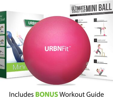 М'яч для пілатесу URBNFit 23 см - Міні м'яч з посібником рожевий