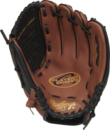 Рукавички Rawlings Players 9'-11.5 RHT, 6-8 років, темно-коричневий/чорний