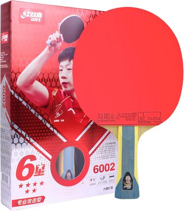 Професійна ракетка для настільного тенісу DHS Ping Pong Paddles з гумовим чохлом для перенесення Hurricane - схвалена ITTF гума для турнірної гри 6002-FL-Long Paddle