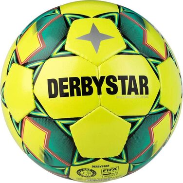 Футзал м'яч Derbystar Brillant APS для дорослих, жовто-зелено-оранжевий, розмір 4
