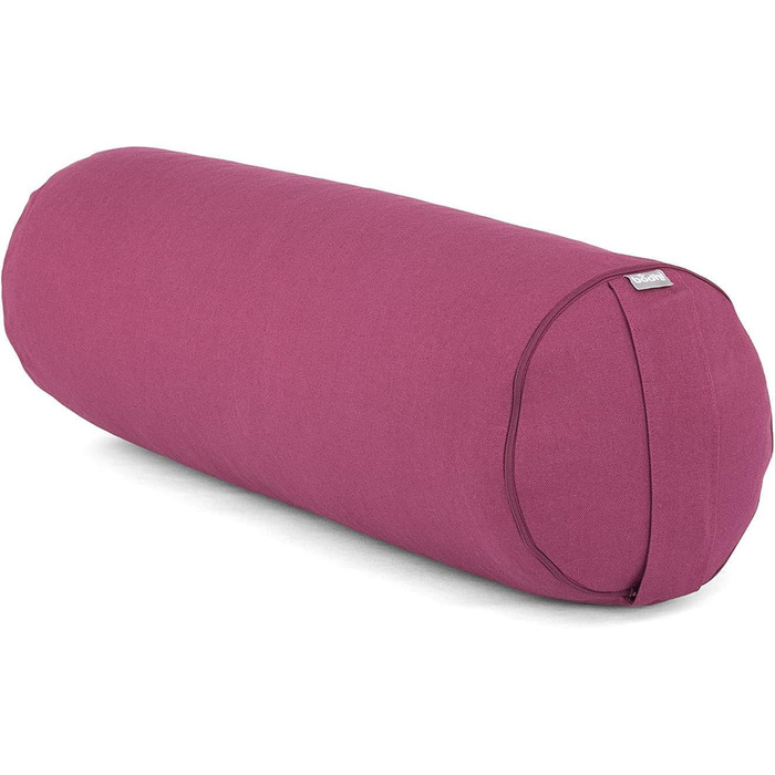 Рулон Bodhi Yoga Bolster Ø 22 см Рулет для йоги з органічною начинкою зі спельти Подушки для йоги для відновлювальної та інь-йоги Бавовняний чохол, який можна прати Подушка для пілатесу з ременем для перенесення (баклажани)