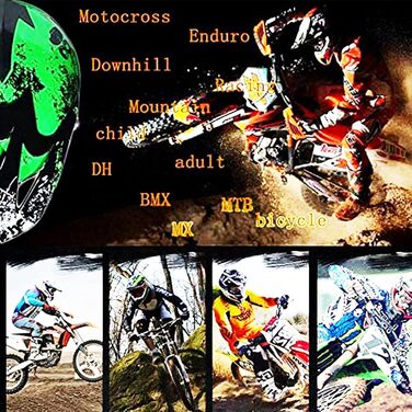 Мотокросовий шолом VOMI Enduro чорний-зелений з окулярами, маскою, рукавицями та гачком, повнолицевий захисний шолом для дітей і дорослих для мотоциклів, гірських велосипедів, багі