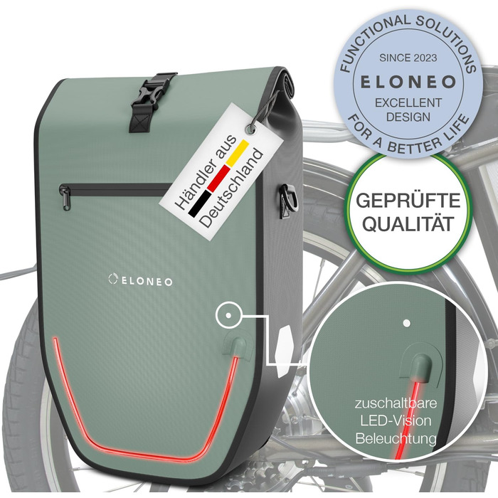 Багажна полиця ELONEO Pannier LED, 28 л, м'ятно-зелений