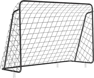 Футбольні ворота для дітей, швидка збірка, для саду, парку, пляжу, залізні труби та сітка з поліетилену 76 x 215 x 150 см Чорний