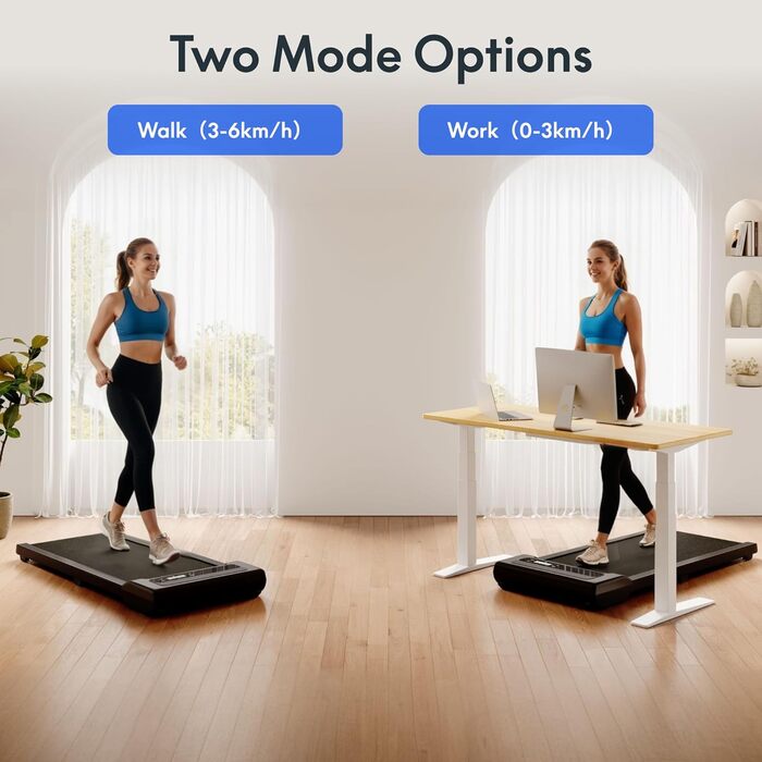 Бігова доріжка FlexiSpot Walking Pad 4-в-1 для дому та офісу, електрична підлогова доріжка 2.5HP, портативна, LED-дисплей, регулювання швидкості, пульт ДК, чорна