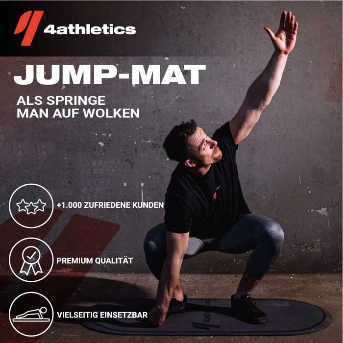 Килимок 4athletics CrossHero Jump-Mat овальний 139x62 см для стрибків зі скакалкою, йоги та фітнесу, 8 мм, протиковзкий, з ремінцем для перенесення, сірий