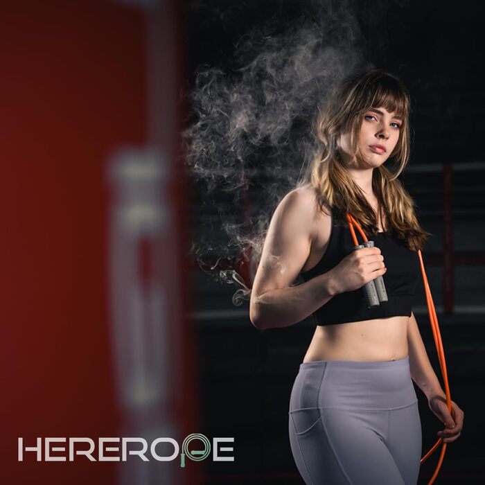 Hererope важка скакалка 1/2 фунта з регульованою вагою, для фітнесу, кардіо та схуднення, міцний трос, зручна ручка, для чоловіків і жінок