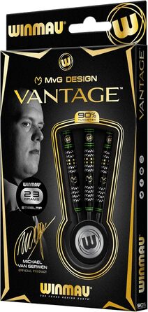 Дротики WINMAU MvG Vantage 23 г з призмовими польотами та валами Vecta