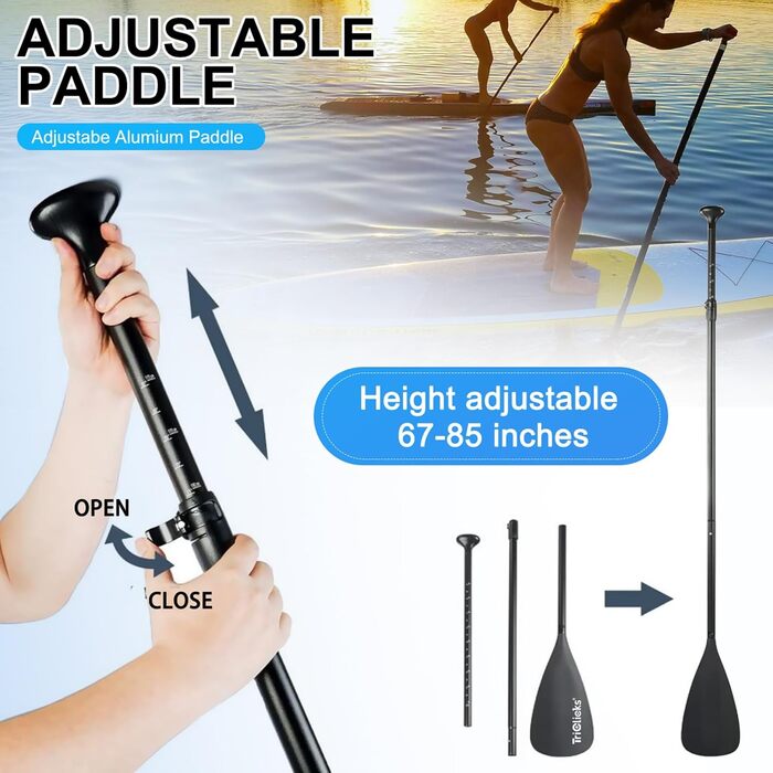 Надувна SUP-дошка SUDOO 10'/10.5'/11' x30/33'' x6'' ультралегка для дорослих і підлітків з рюкзаком, насосом, веслом, страховкою та трьома плавниками