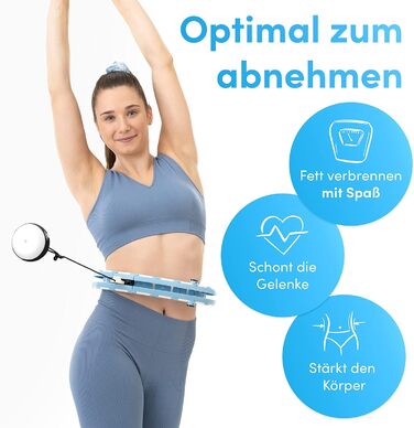 Виготовлені з якісного силікону - Hoola Hoop Mature Adult Optimal Hullahub Hoop for Weight Loss Blue