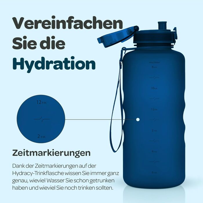 Пляшка для води Hydracy з фруктовим фільтром 2 л — BPA-free, з таймерами, герметична спортивна пляшка без конденсату для спорту та активного відпочинку