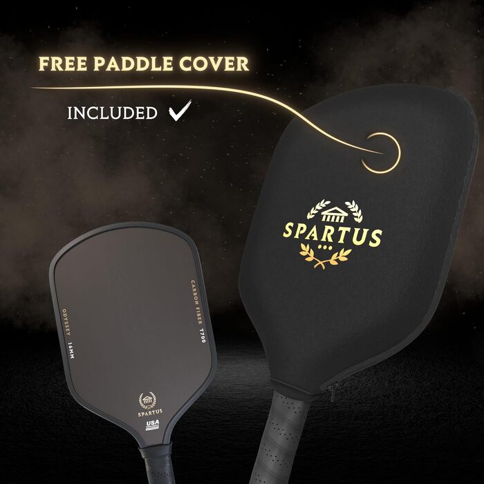 Падл для піклболу Spartus Apex з TruGrit-покриттям і Boost-ядром, сертифікований USAP, для сили та контролю