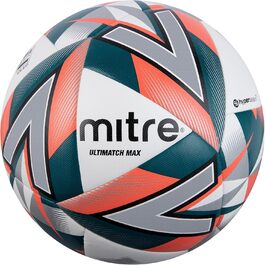 Футбольний м'яч Mitre Ultimatch, біло-оранжевий, розмір 4, покращений контроль і точність, підвищена зносостійкість