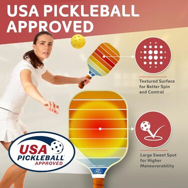 Набір ракеток Tora Pickleball з вуглецевого волокна, сумка, м'ячі, 2 шт.