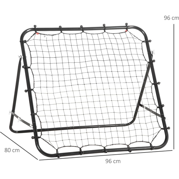 Футбольний ребаундер HOMCOM Регульований, 96x80x96 см, чорний
