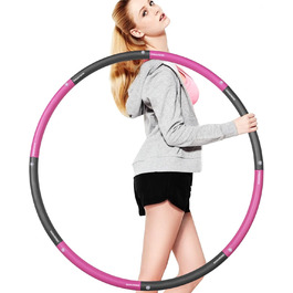 Обруч для фітнесу Hula Hoop Mature Adult 1.8 кг, 8 шт. Широкий 100см Hoop Hoop Kids Beginner, Perfect Fitness Hoop Fitness Powerhoop з пінопластом Pink