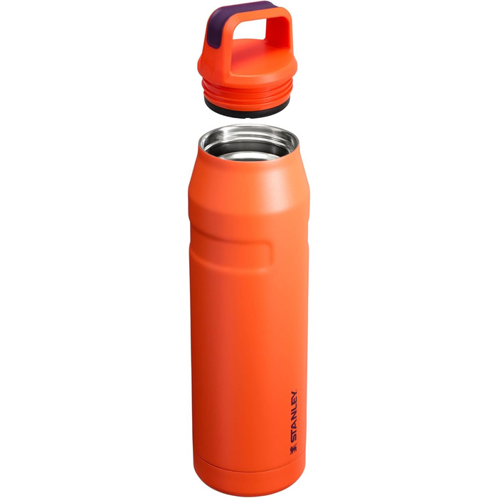 Термобутилка Stanley IceFlow 1 л з кришкою та ручкою, ізольована, з широким горлом, з нержавіючої сталі, BPA-free, для подорожей та спорту, Tigerlily Plum