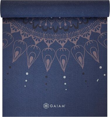 Килимок для йоги Gaiam, 6 мм, з принтом, дуже товстий, не ковзає, для всіх видів йоги, пілатесу та тренувань на підлозі (Д x Ш x Г) 172 x 61 x 6 мм (тут і зараз)