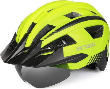Велосипедний шолом VICTGOAL з магнітним візором, LED підсвіткою, знімним сонцезахистом для MTB та шосейного велосипеда, для чоловіків і жінок