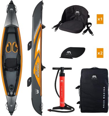 Надувний каяк Aqua Marina Tomahawk K-375 для 1 особи, 375x72x25,5 см, технологія Drop Stitch