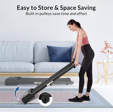 Бігова доріжка Todeco 2-в-1 для дому та офісу, Walking Pad, швидкість 1-8 км/год, з пультом ДК та LCD-дисплеєм, тиха, до 90 кг