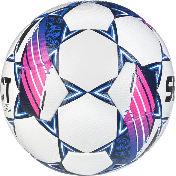 Футбольний м'яч Select Brillant Super FIFA Pro V24, розмір 5, біло-синьо-рожевий, унісекс