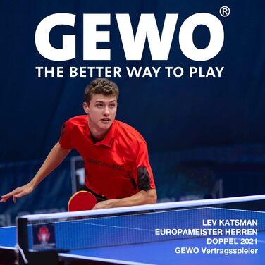 Ракетка для настільного тенісу GEWO SMASH - схвалена ITTF універсальна ракетка для дітей, повна ракетка для змагань з керованою гумою Thunderball 2 і високими обертальними властивостями, увігнута, губка 2,0 мм