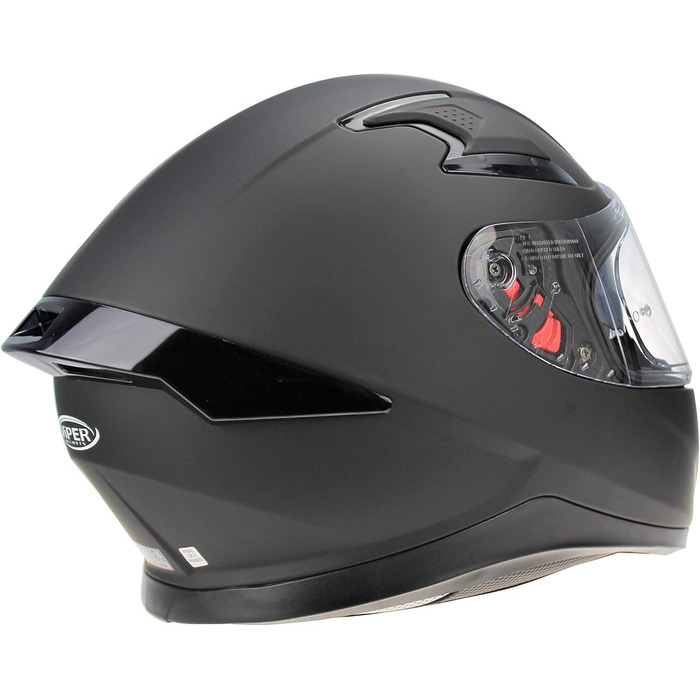 Мотоциклетний шолом ViPER RSV95 повнолицевий, сертифікований ECE ACU, з сонцезахисним візором, для чоловіків і жінок, матовий чорний, розмір L