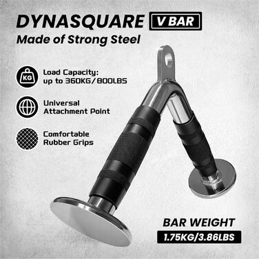 Насадки для тяги Lat Pulldown Combo, аксесуари для тренажерів з грифом для тяги і біцепса, сумісні з більшістю фітнес-станцій, з міцної сталі