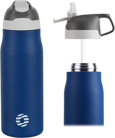 Термобутилка FEIJIAN FJbottle 710 мл з щіткою, нержавіюча сталь, синя