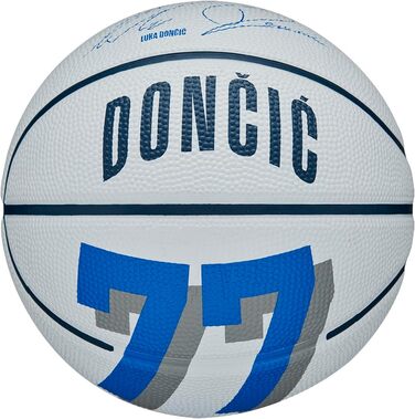 Баскетбол на відкритому повітрі WILSON NBA Player Icon розмір 7 74,9 см і міні-розмір (3, Лука Дончич)