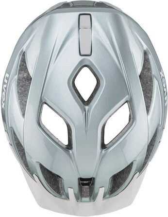 Велосипедний шолом uvex active для жінок і чоловіків, розмір 52-57 см, aqua white, регулювання розміру, можливість LED-підсвітки