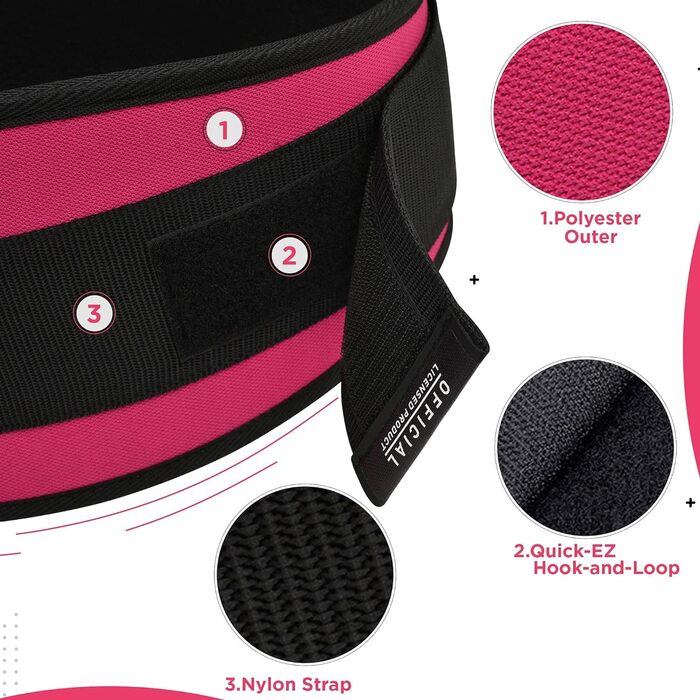 RDX 6.5 Тренувальні пояси Powerlifting Powerlifting Belt (PINK, L)