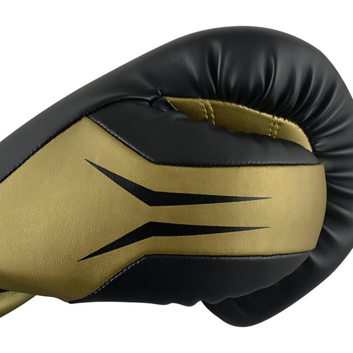 Боксерські рукавички adidas Tilt 350 Pro 16 унцій, унісекс, чорні/золоті, нова технологія нахилу, шнурівка, еко-веганська шкіра, для боксу, кікбоксингу, ММА, тренувань