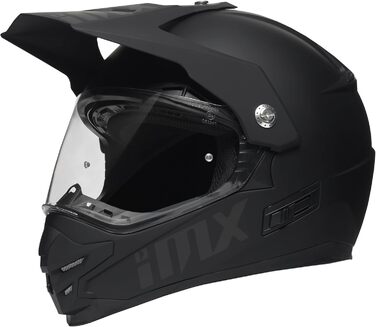 Мотошолом IMX RACING MXT-01 для бездоріжжя, 2 розміри, 3 розміри EPS, скло з UV-фільтром і сонцезахистом, знімна підкладка, чорний матовий, L