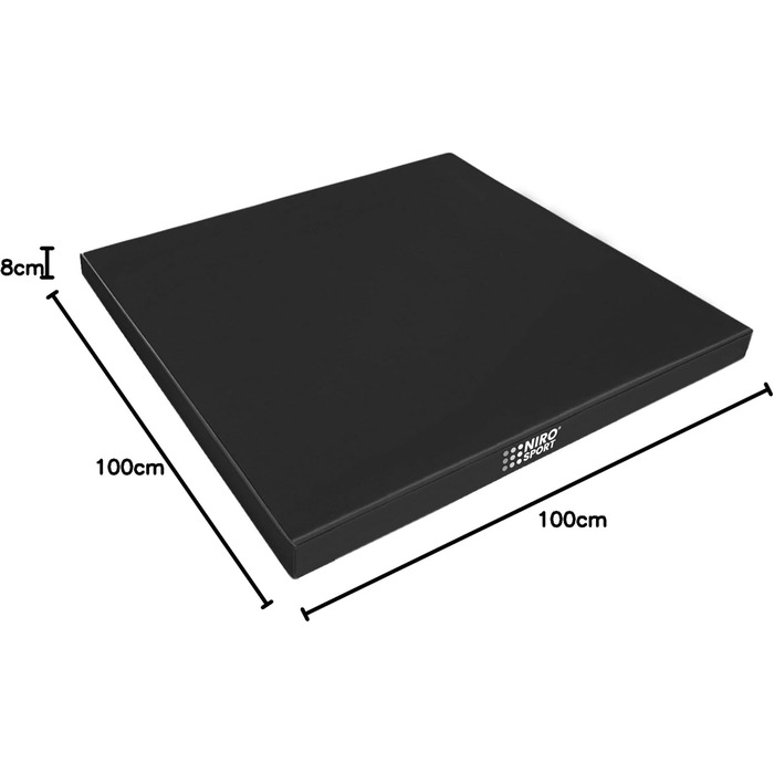 Килимок для гімнастики NiroSport 100 x 100 x 8 см М'який килимок для підлоги Гімнастичний килимок Килимок для фітнесу Спортивний килимок Тренувальний килимок Килимок для підлоги Захисний килимок, виробництво Німеччина (червоний)