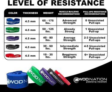 Петля для підтягувань WOD Nation 41 дюйм – еспандер для підтягувань, тренувань, кросфіту, розтяжки, мобільності