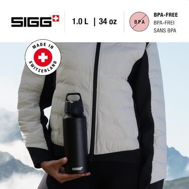 SIGG Алюмінієва пляшка для води WMB One, Швейцарія, для газованих напоїв, герметична, легка, без BPA, 1 л та 0,75 л, для спорту і туризму