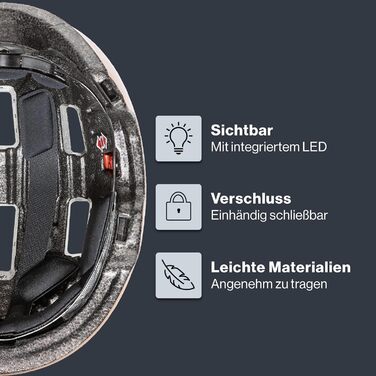 Велошолом Uvex City 4 з LED підсвіткою, легкий, універсальний розмір, для міста, для жінок і чоловіків