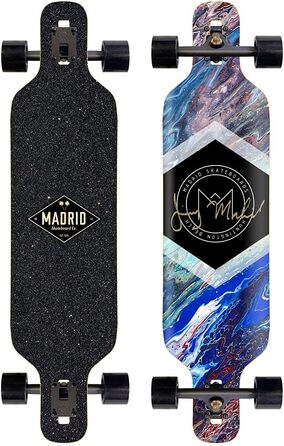 Мадридські скейтборди Trance Longboard Complete, Скейтборд (40, Drop Thru, Azul)