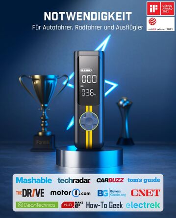 Електричний компресор Fanttik X8 APEX, 11.1V, 150PSI, портативний насос з LED-дисплеєм для авто, електровелосипеда, мотоцикла, м'ячів, шин 26,3 см