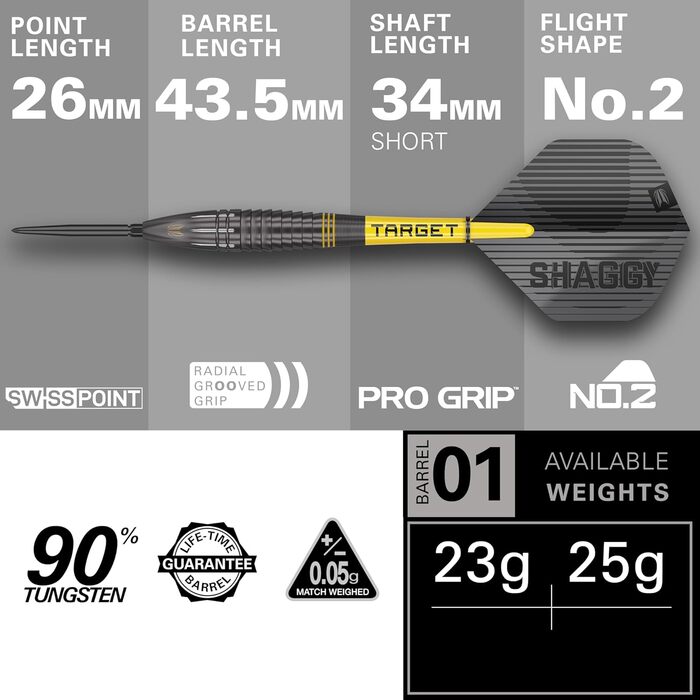 Набір наконечників Target Darts Scott Williams 90% вольфрам Player Edition